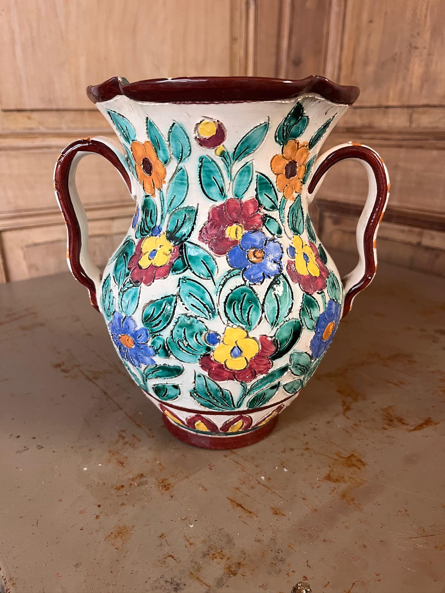 Grand Vase Médicis Vintage Cerart Monaco – Signé & Numéroté – Années 60