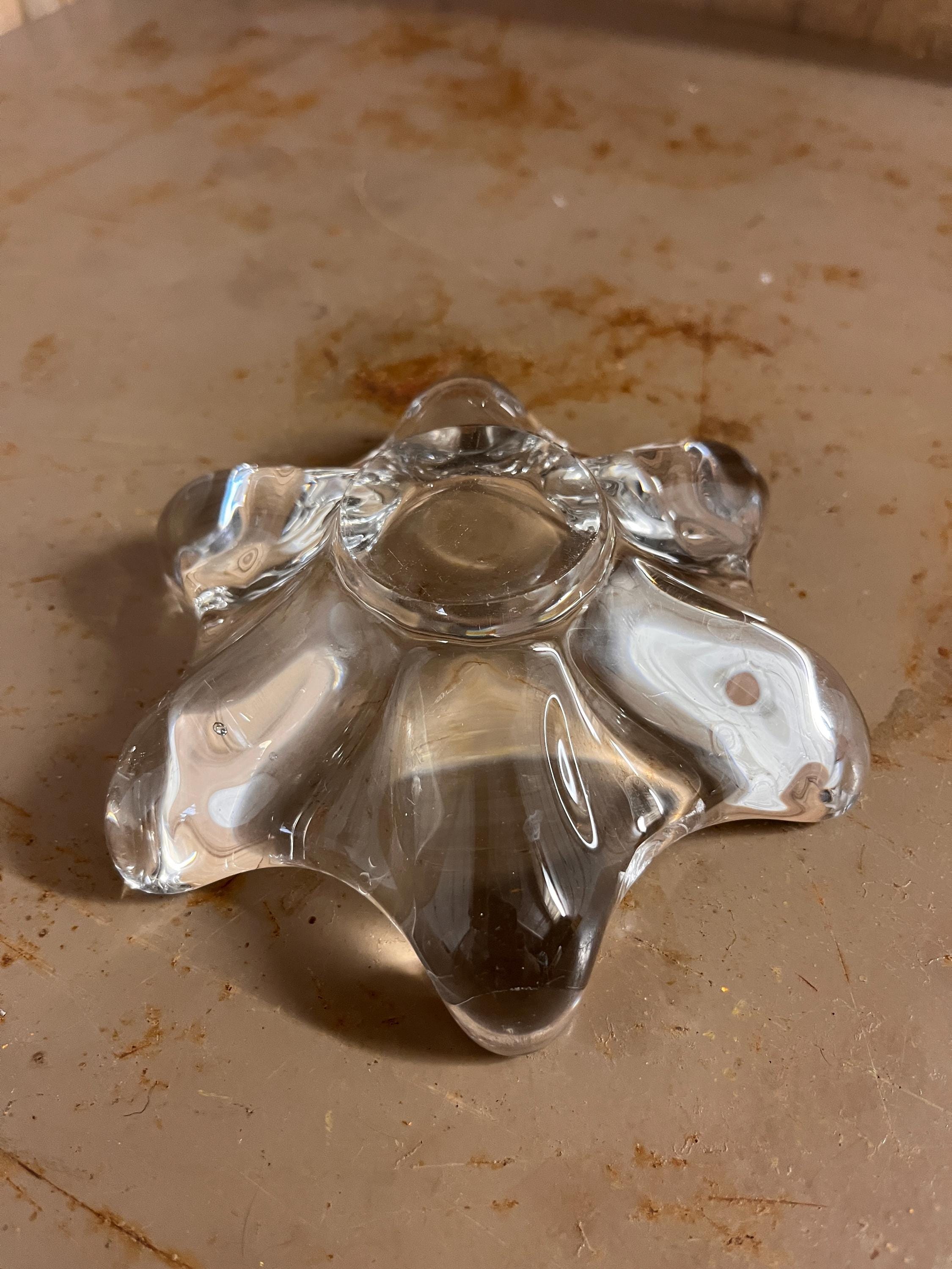 Cendrier Vide-Poches Étoile en Verre Massif – Forme Sculpturale – Années 70