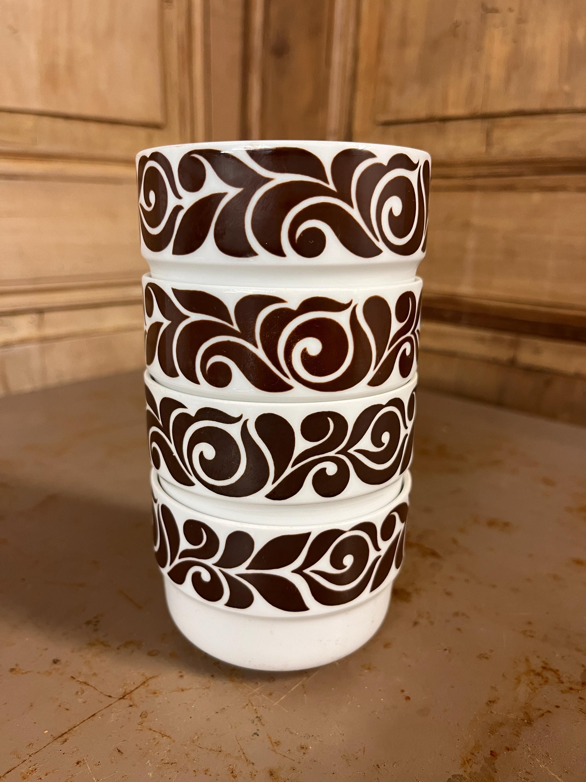 Set of 4 Vintage Numbered Cups – SCHÖNWALD German Porcelain –