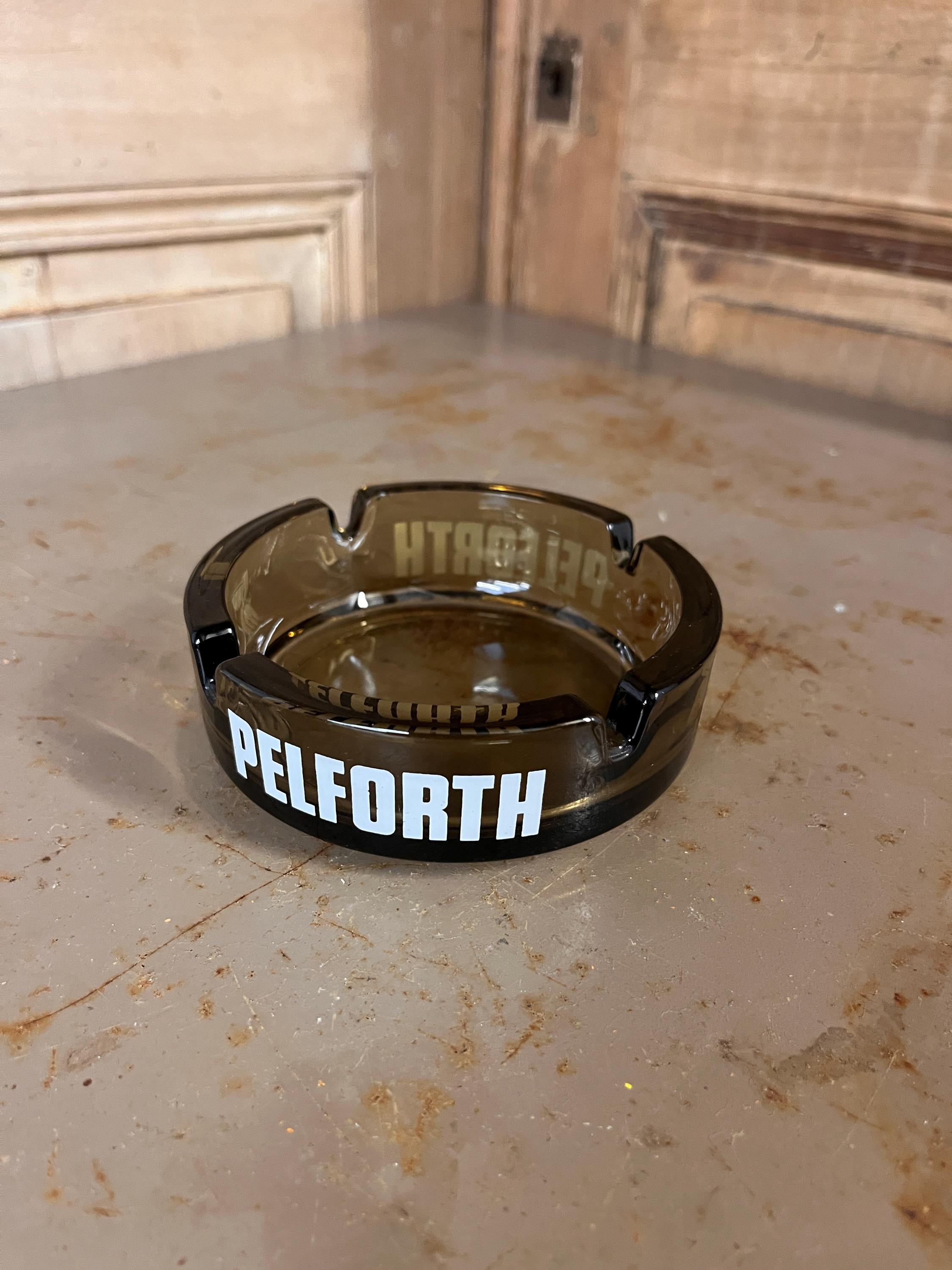 Cendrier Bière Pelforth – Verre Fumé Ambré Vintage Années 80