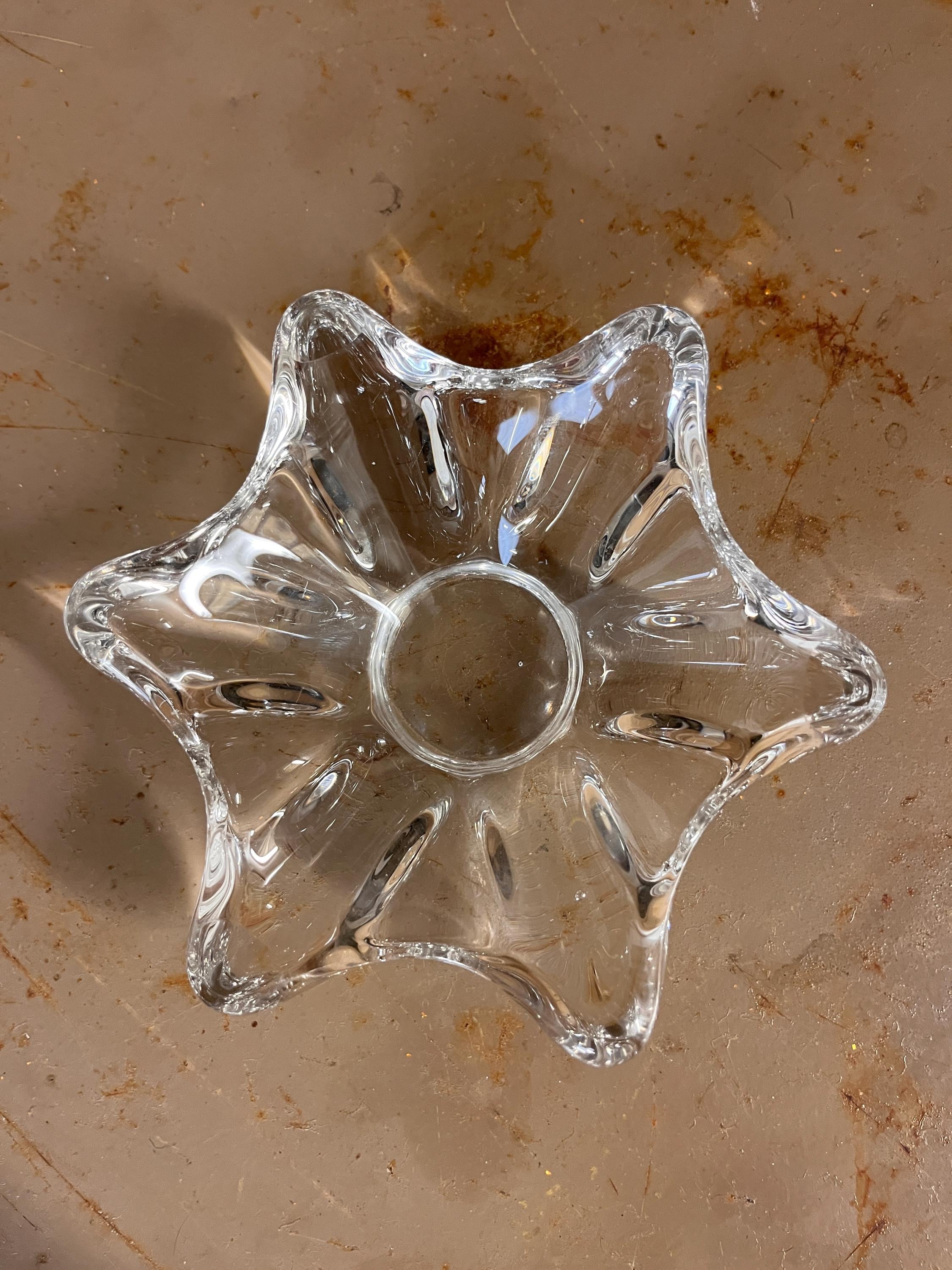 Cendrier Vide-Poches Étoile en Verre Massif – Forme Sculpturale – Années 70