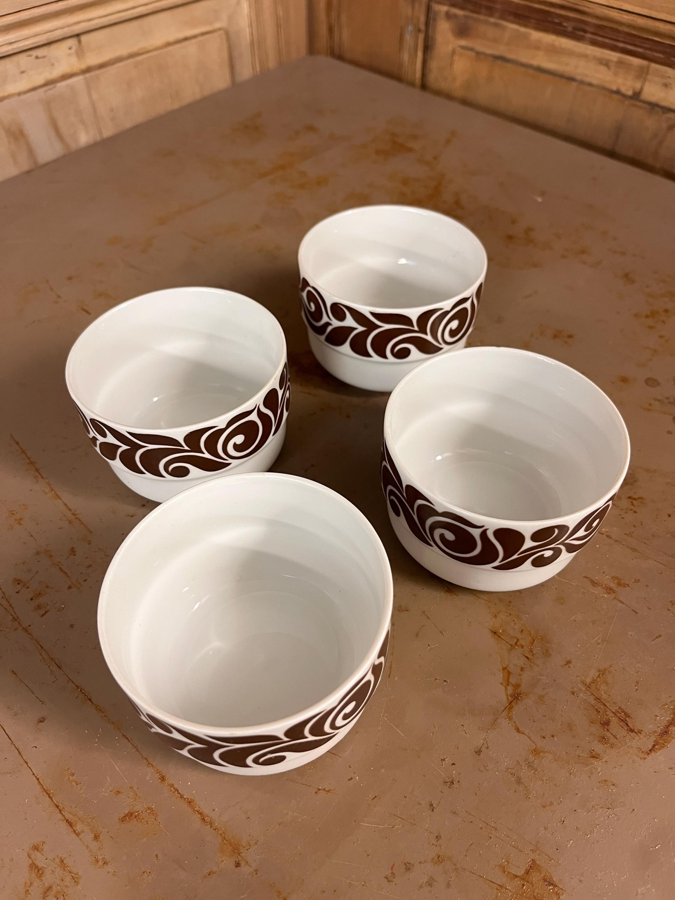 Set of 4 Vintage Numbered Cups – SCHÖNWALD German Porcelain –