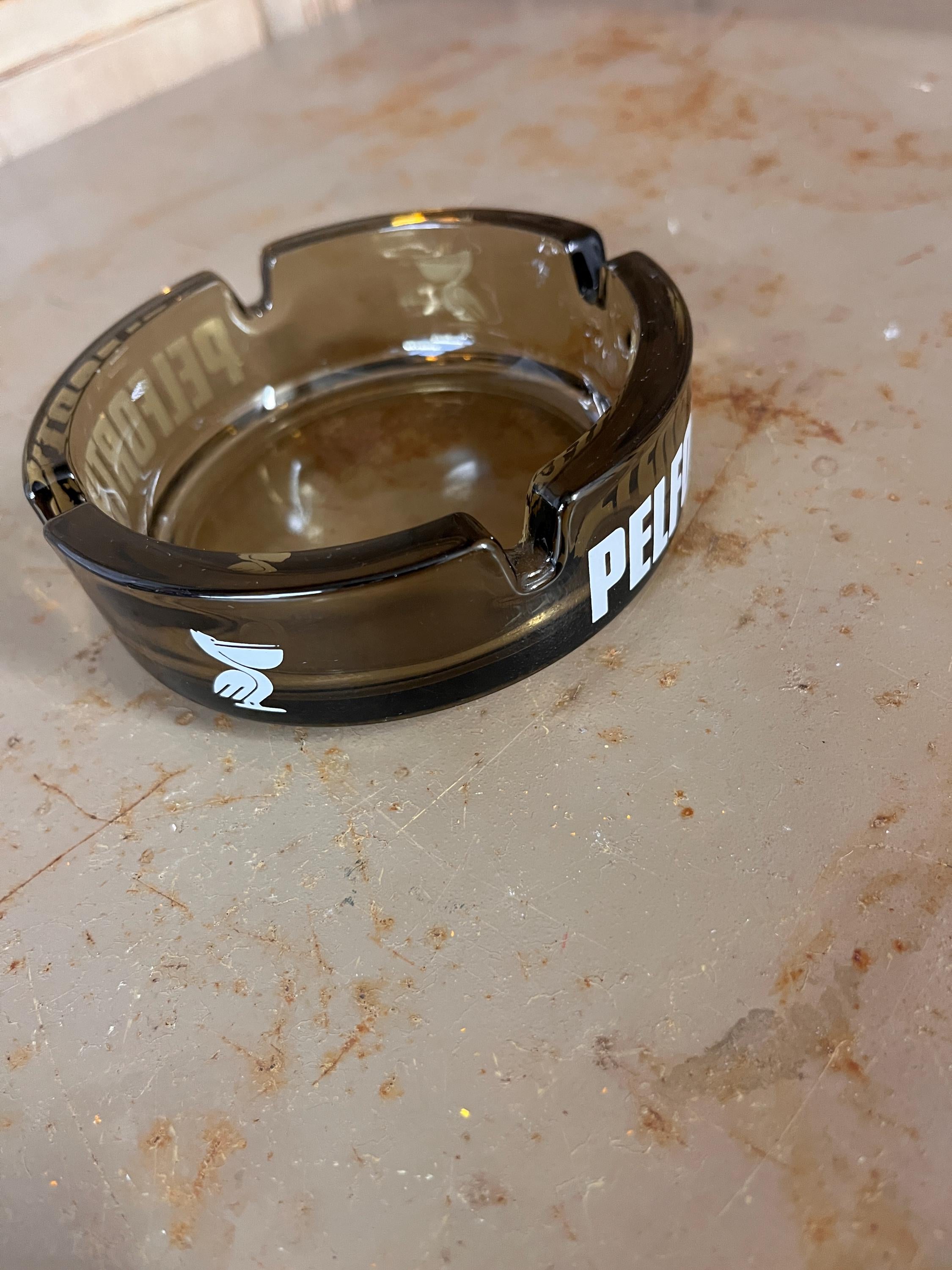 Cendrier Bière Pelforth – Verre Fumé Ambré Vintage Années 80