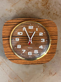 Horloge Murale Vintage HANGARTER en Formica Effet Bois – Allemagne – Années 70